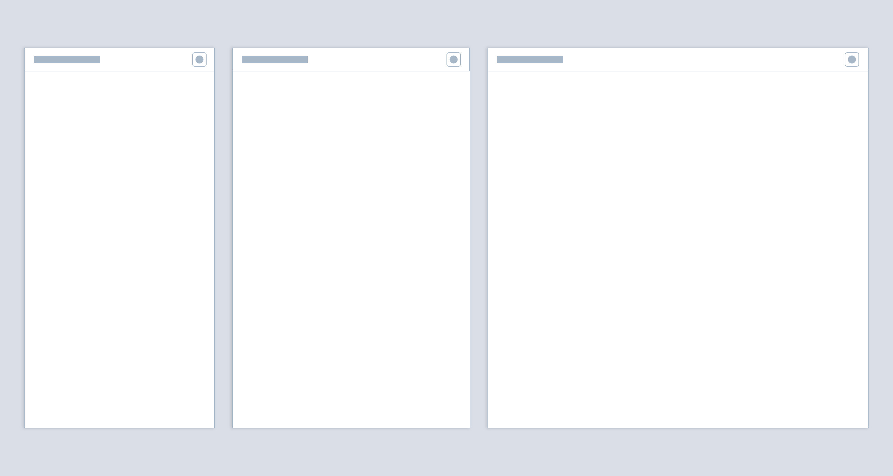 Wireframes showing panel sizing options.